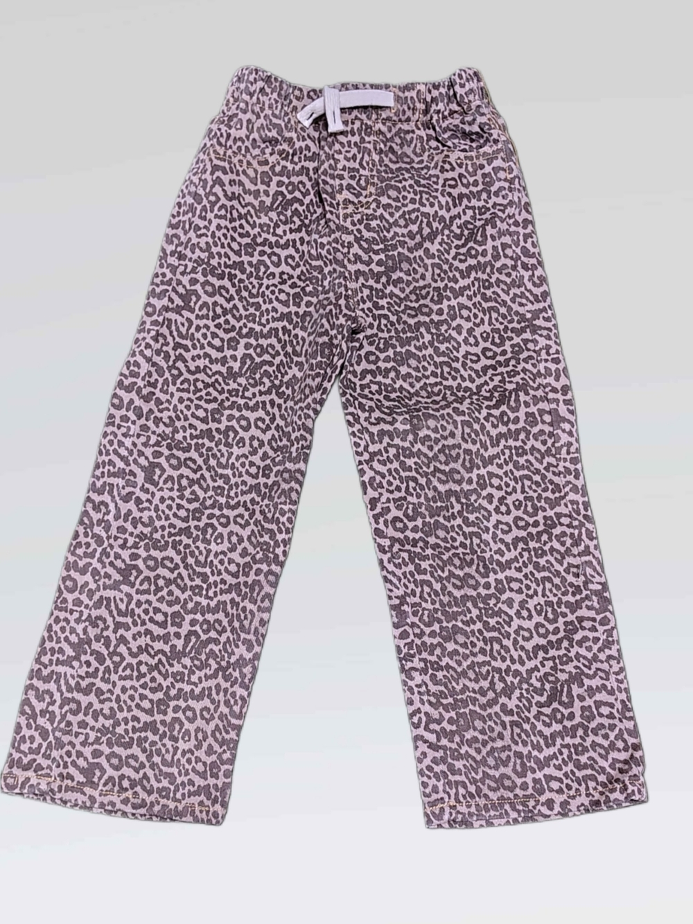 SHEIN Lavender Pink Leopard Print Kids Jeans